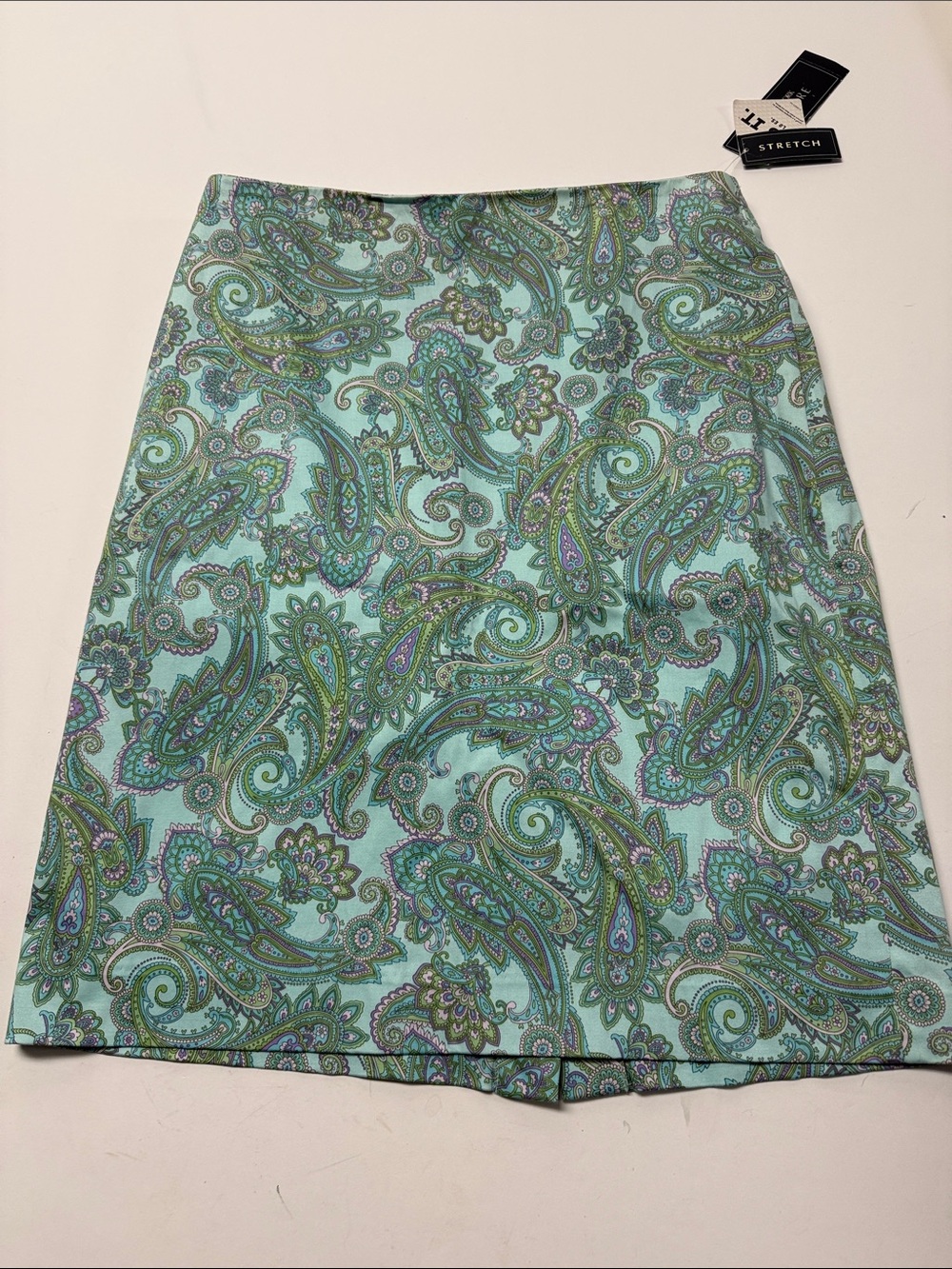 Jones New York Mint Green Paisley Pencil Skirt
